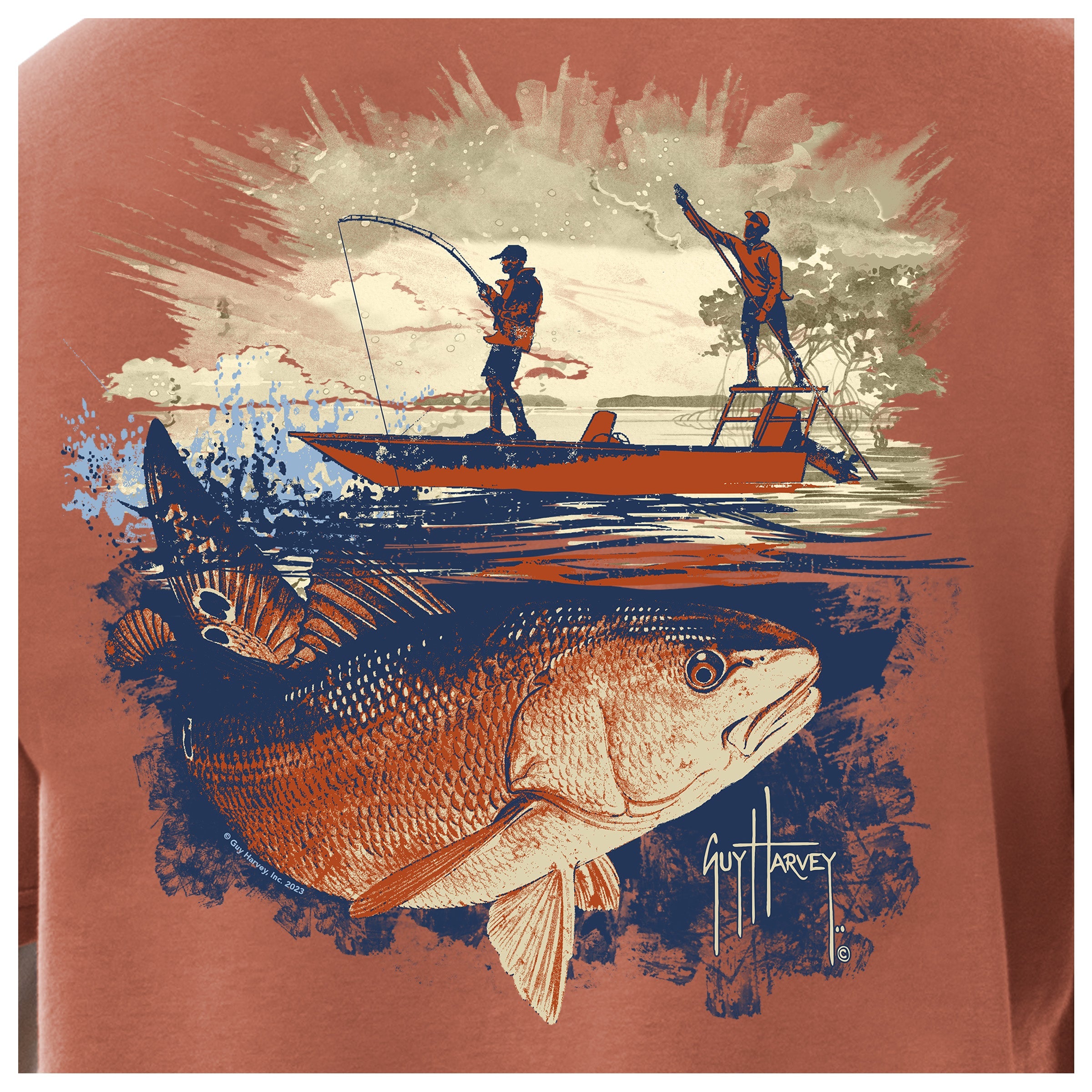 Lightweight Pocket Tee - Redfish Tailing