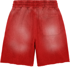 GLAZA GOD Heavyweight French Terry Shorts – Red Wash
