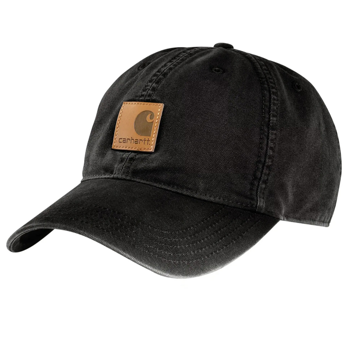 Carhartt washed and distressed American baseball cap---Black