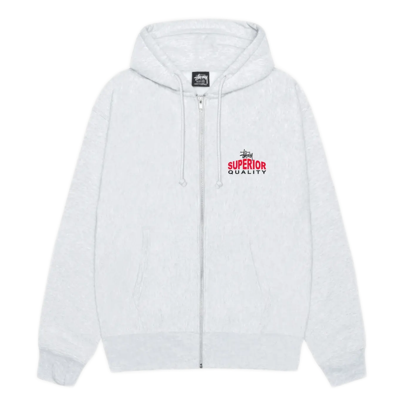 Stussy Superior Quality Zip Hoodie - Ash
