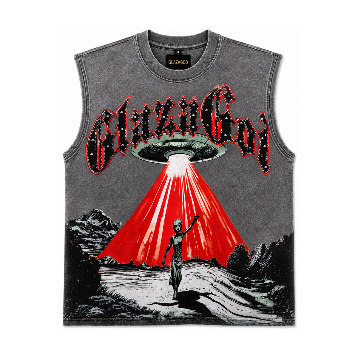 GLAZA GOD Nave – Heavyweight Acid Wash Sleeveless Tee
